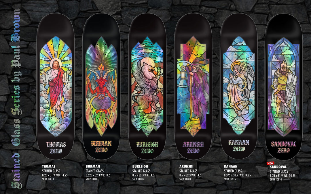 Zero Arunski "Hermit Stained Glass" 8.5" Skateboard Deck
