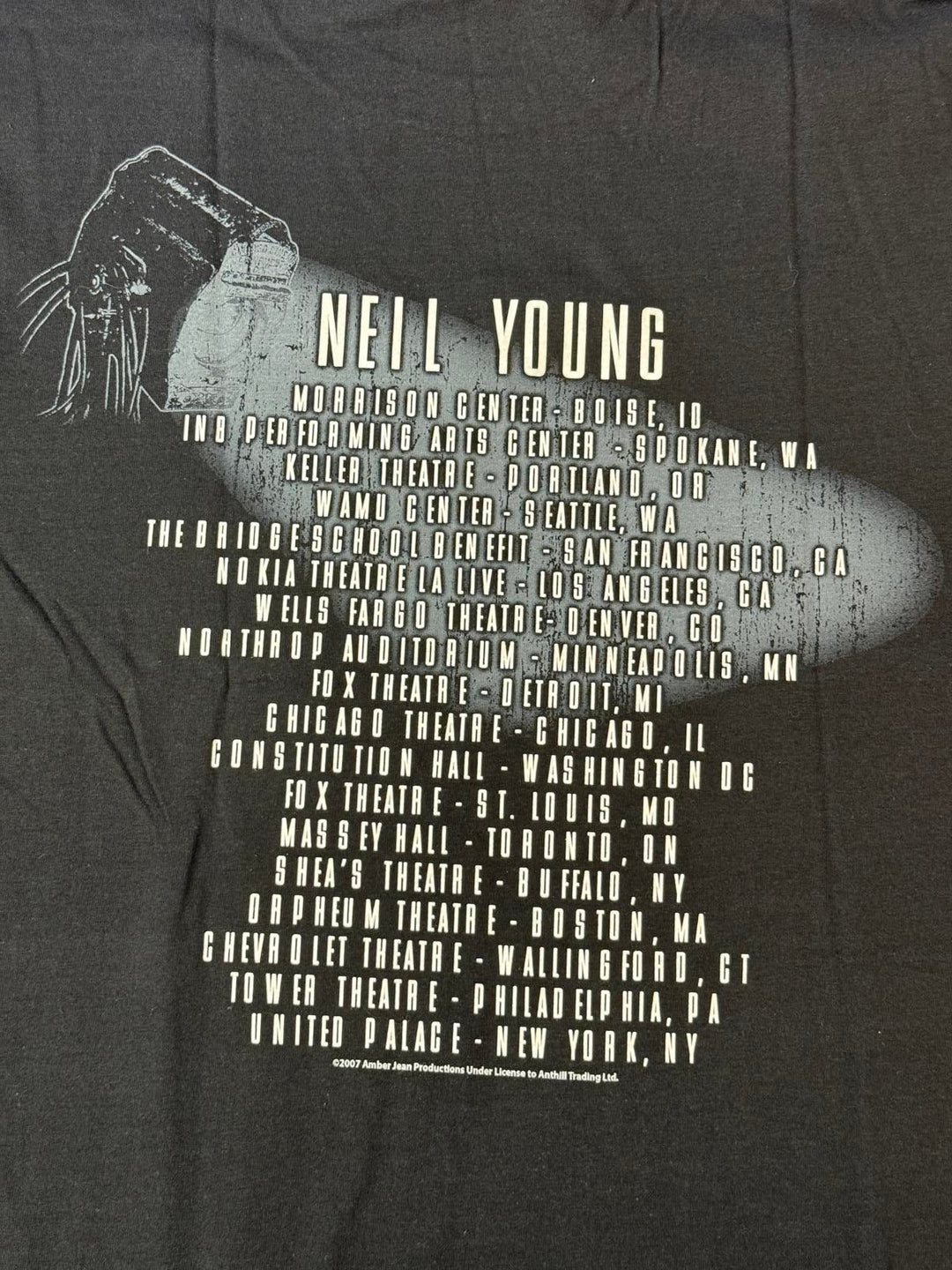 Neil Young T-shirt Theater Tour 2007 Organic Tee -M