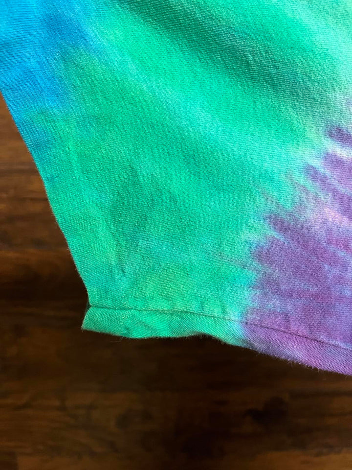 Beatles Rubber Soul Album Liquid Blue Grey Tag Tie Dye -L