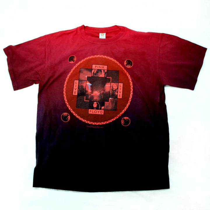 Pink Floyd Red Dye T-shirt Live Over Dyed Shirt XL