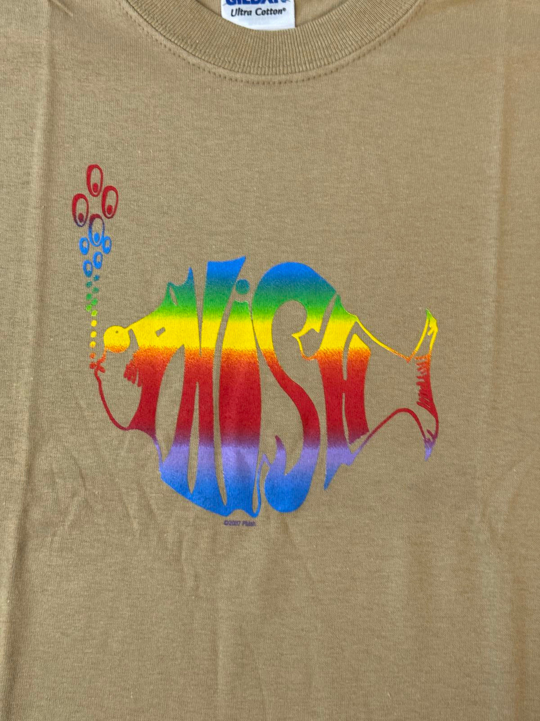 Phish T-shirt - Classic Phish Fish Logo Rainbow Tan 2007 S