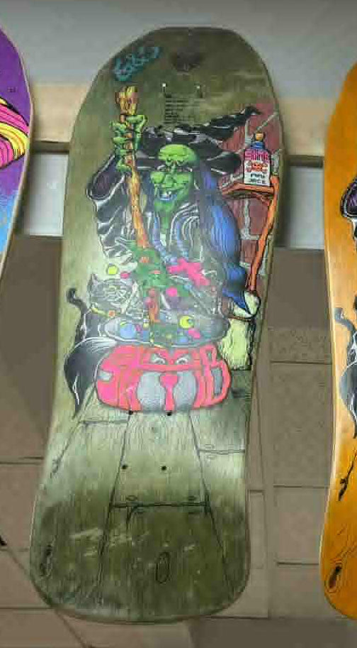 Sims KEVIN STAAB "Witch" Green Stain Original Vintage Used Skateboard Deck