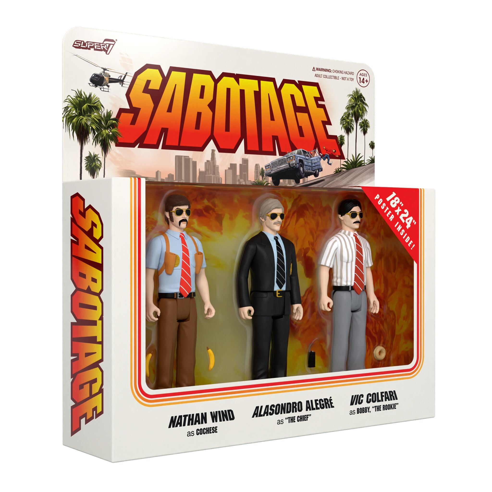 Super7 x Beastie Boys Sabotage 3-pack ReAction Figures w/ Poster