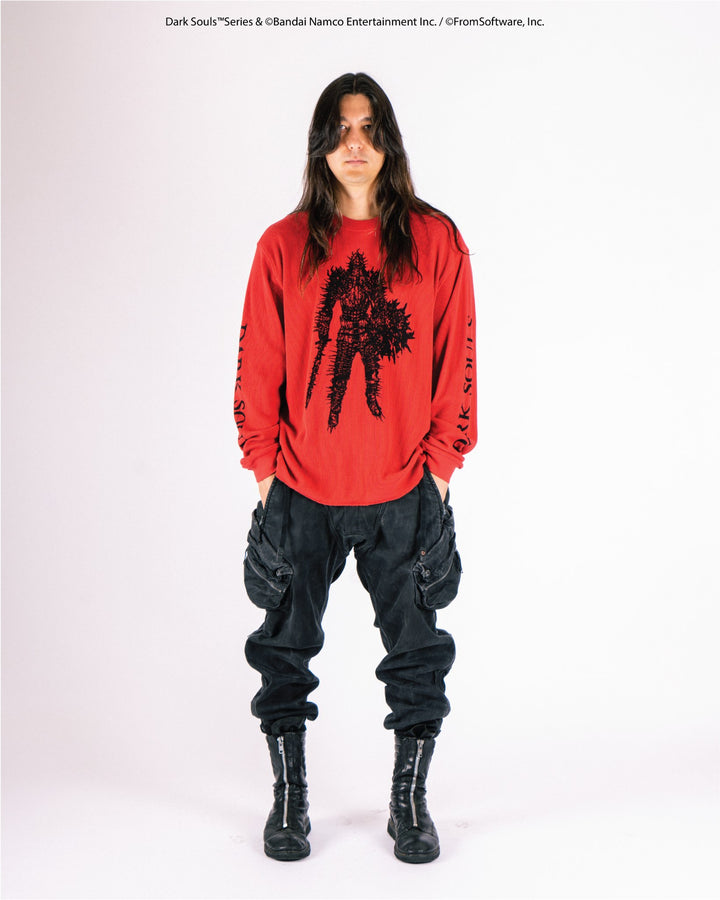 Welcome X Dark Souls Kirk Thermal Long Sleeve Shirt on model