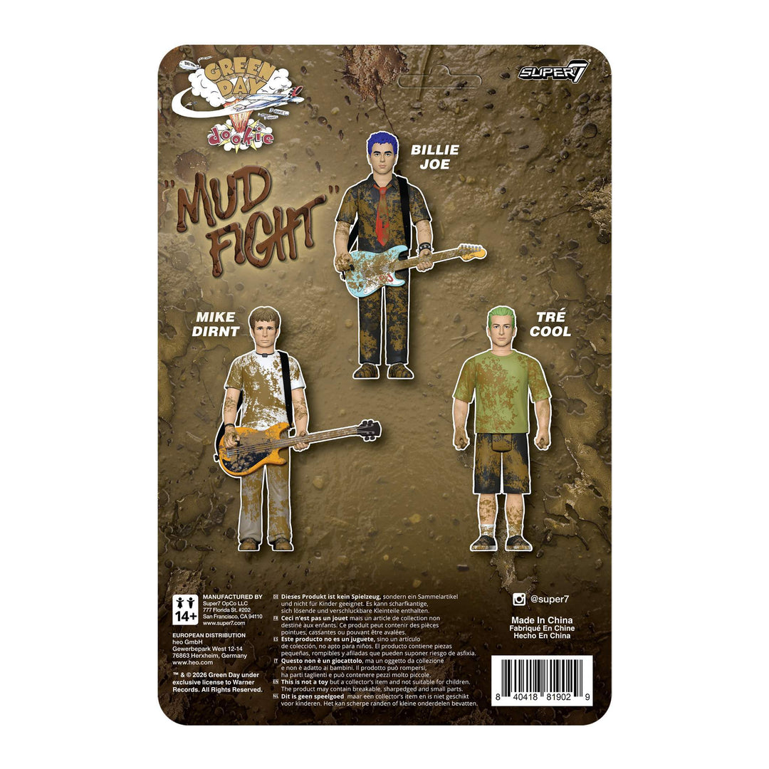 Super7 X Green Day Billie Joe Armstrong, Tré Cool, Mike Dirnt Reaction Figures 3 pk
