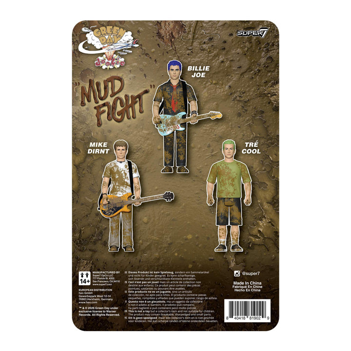 Super7 X Green Day Billie Joe Armstrong, Tré Cool, Mike Dirnt Reaction Figures 3 pk