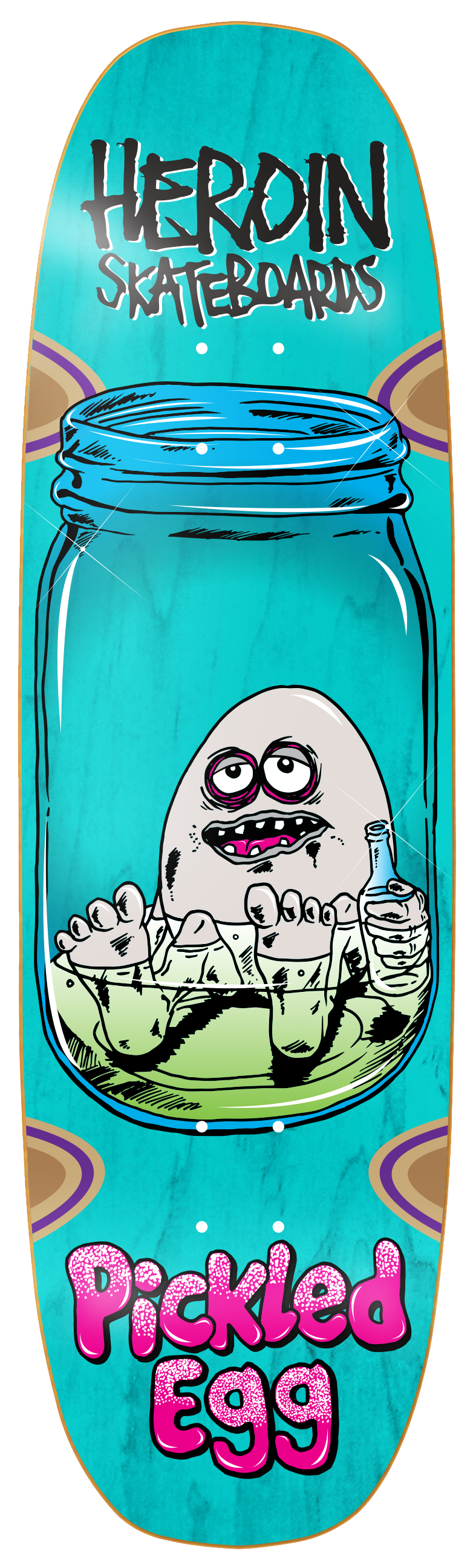 Heroin Pickled Egg 9" Skateboard Deck — product photo