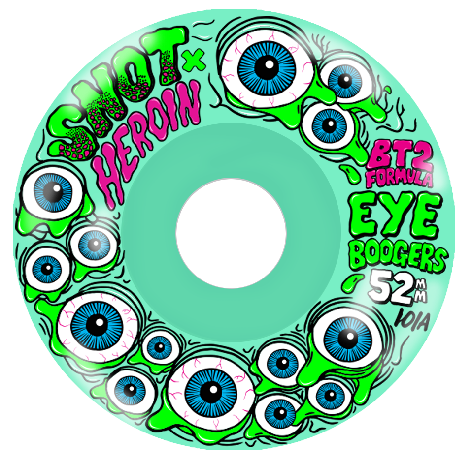 Snot "Eye Boogers" Green 52mm 101A Skateboard Wheels