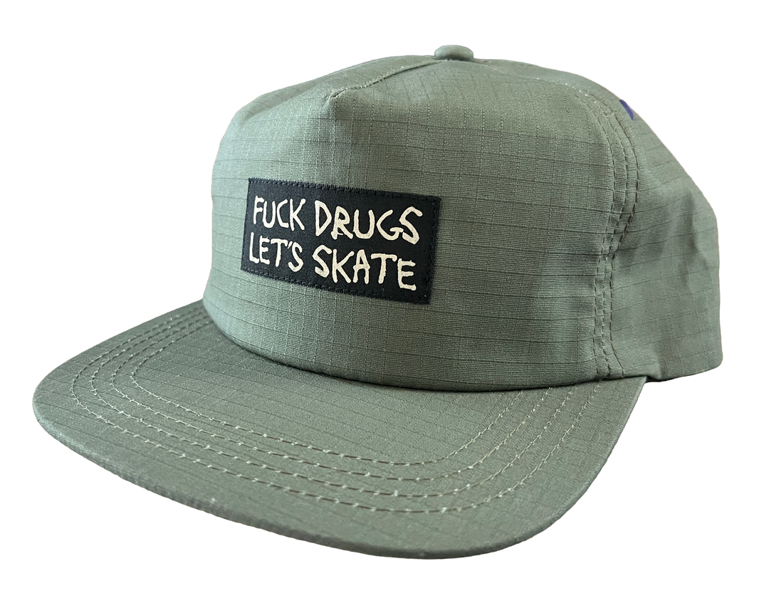 Heroin "F*ck Drugs" Olive Snapback Hat