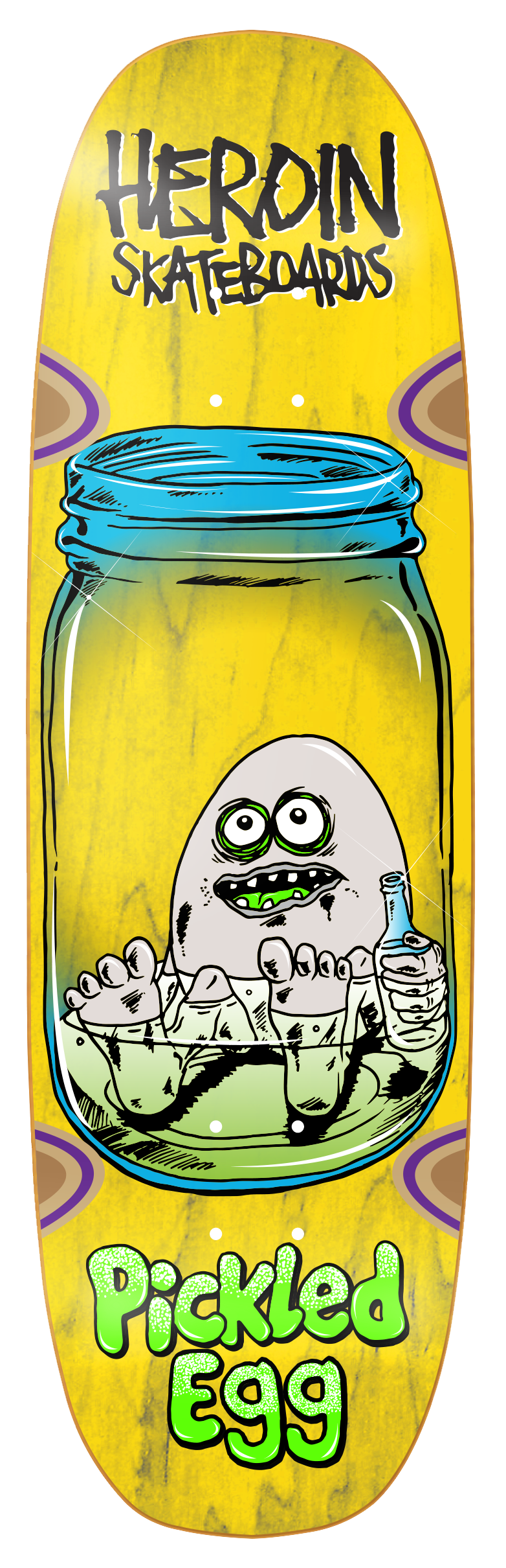 Heroin Pickled Egg 9.38" Skateboard Deck — product photo