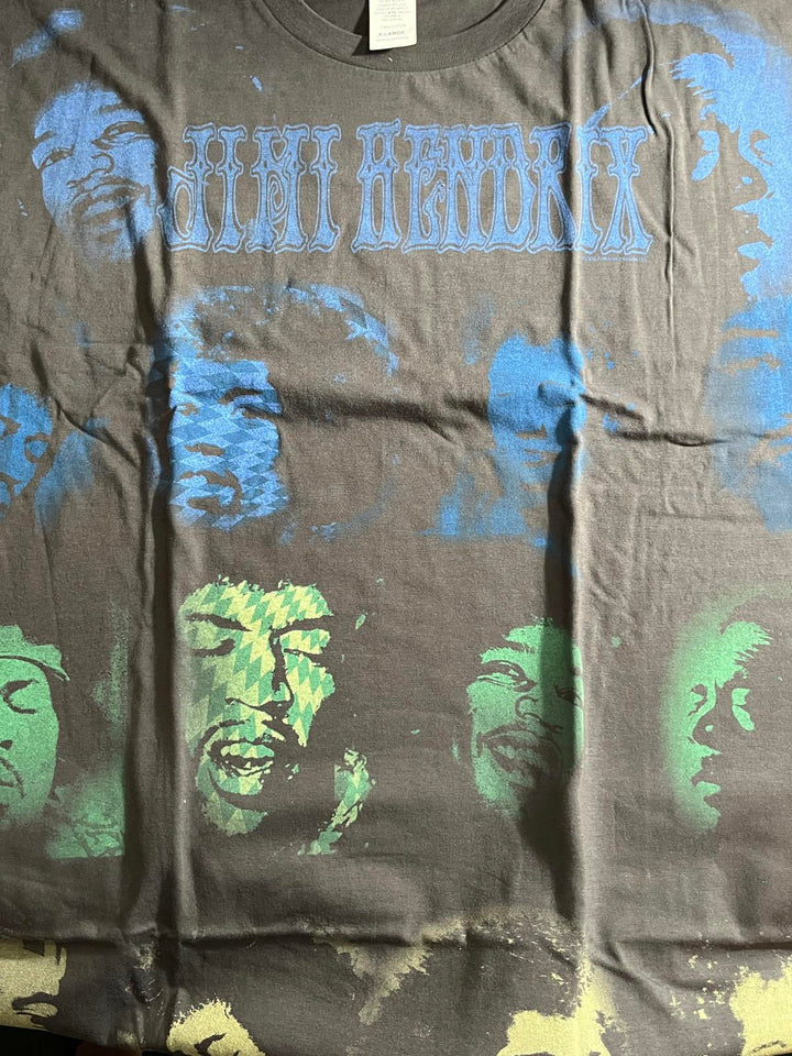 Vintage Jimi Hendrix T-shirt - AOP Spraypaint Hendrix Faces