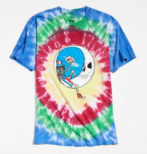 Grateful Dead Save Your Face Earth Crescent Moon Tie Dye Mens T-shirt