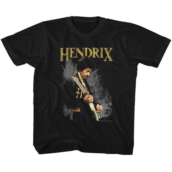 Jimi Hendrix on Guitar Mens T-shirt