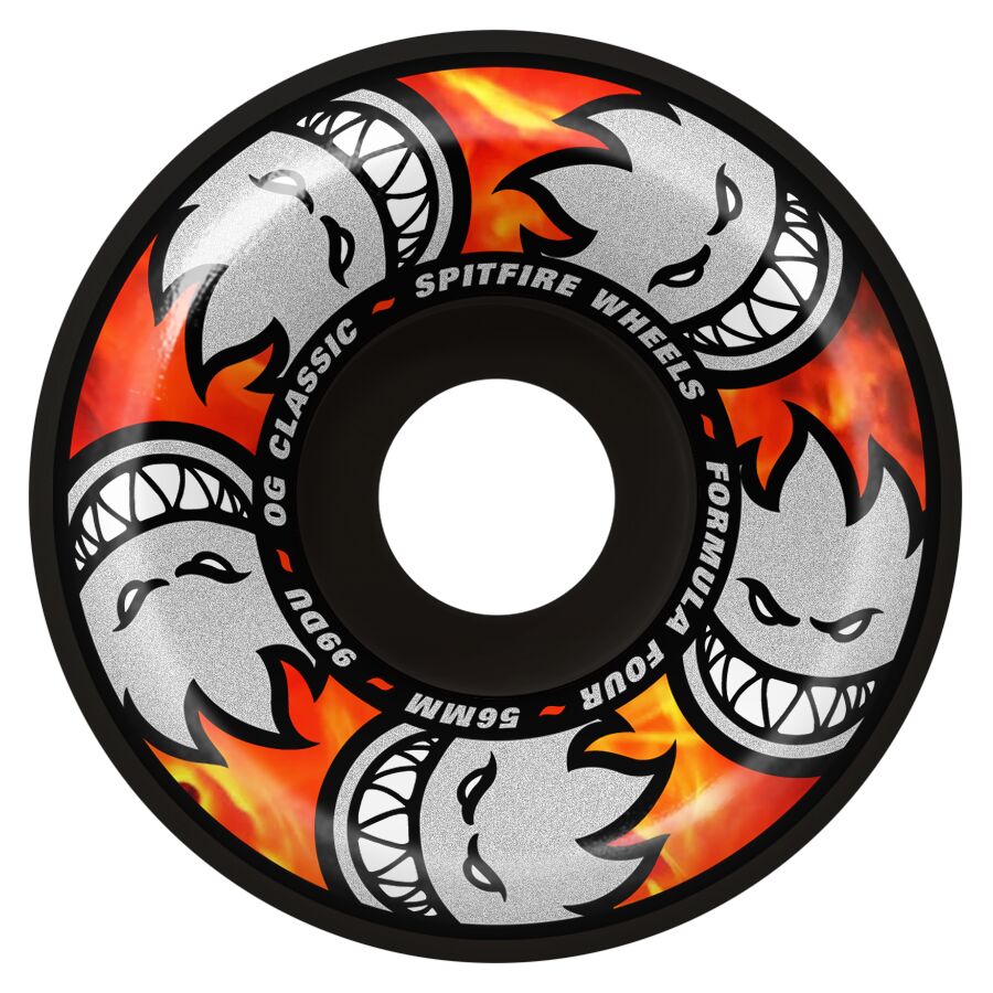 Spitfire F4 Multiball Black OG Classic 56mm 99A Skateboard Wheels