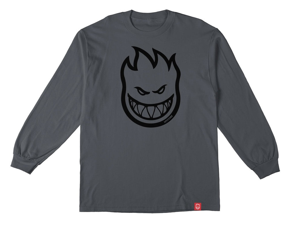 Spitfire Bighead Long Sleeve T-Shirt - Charcoal/Black