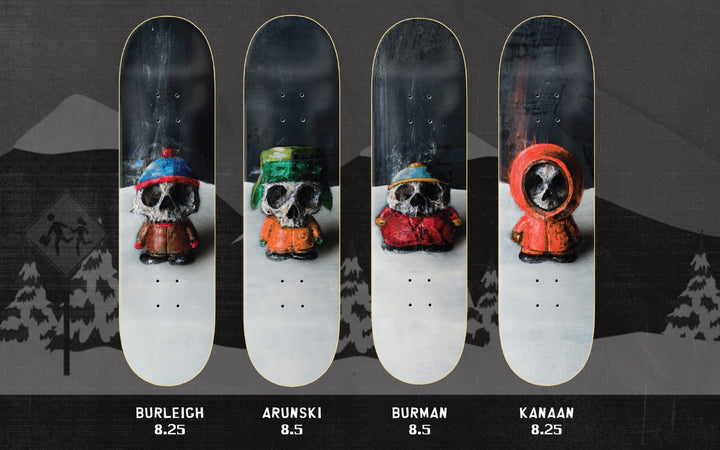 ZERO "SOUTH PARK HORRORS" 4x SKATEBOARD DECK SET