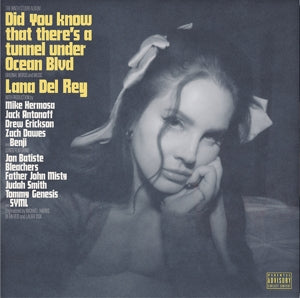 DEL REY, LANA - Did You Know That There's A Tunnel Under Ocean Blvd. cover with a stylized portrait of a woman and text on a dark background