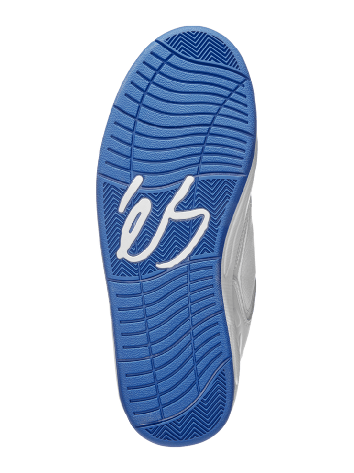 éS The Creager White / Blue Skateboard Shoes
