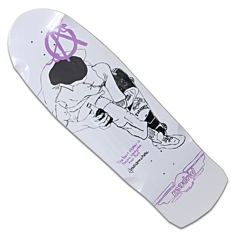 Madrid x Tim Kerr Tim's Board 10 x 32 inch custom shaped skateboard deck in white