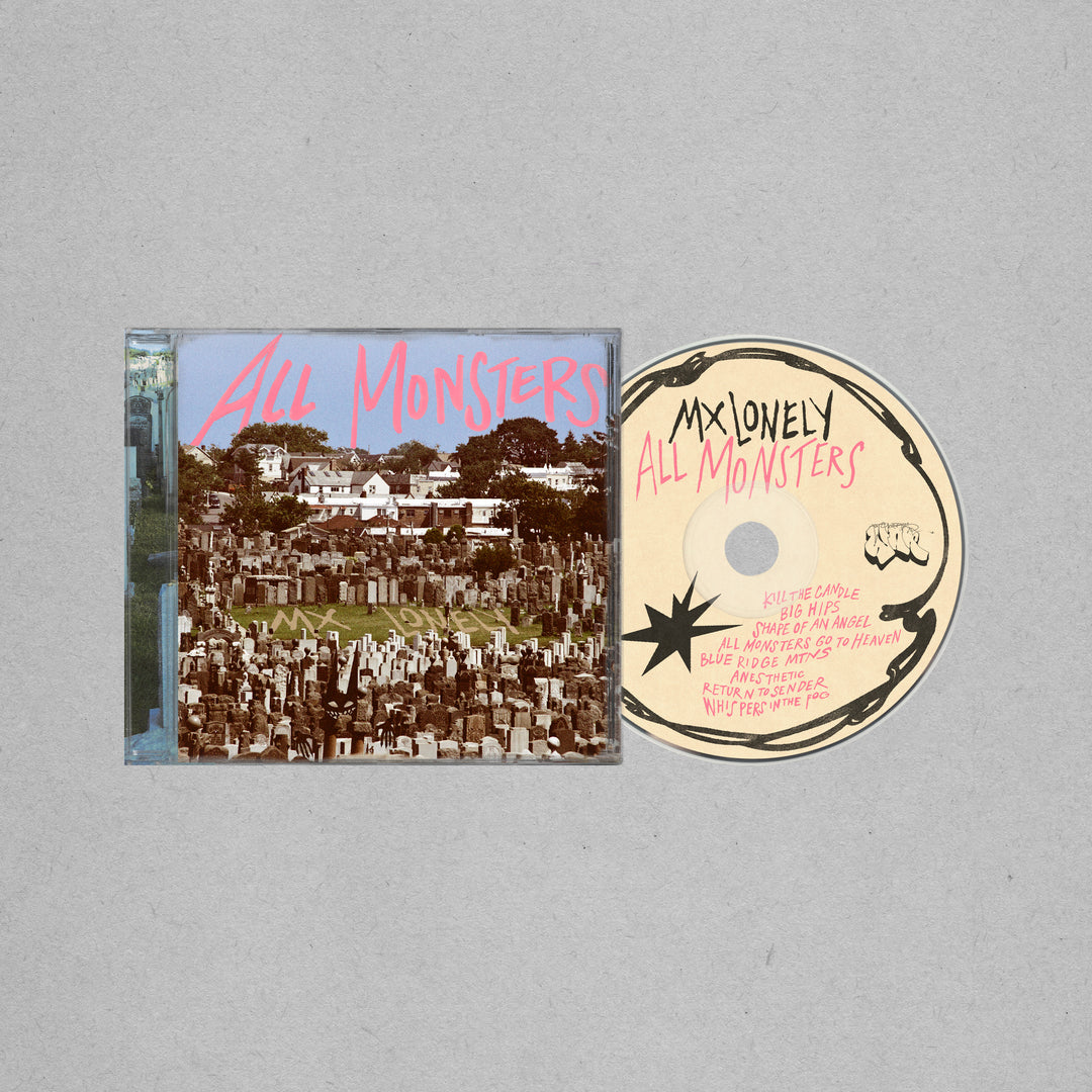 CD and cover of 'All Monsters' by My Lonely on a gray background