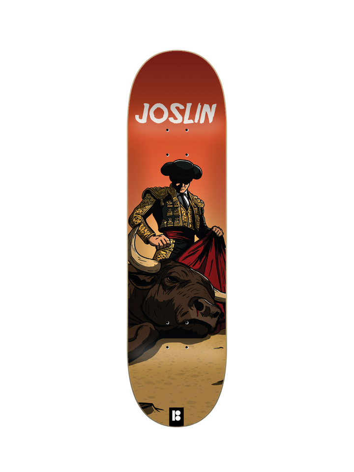Plan B Chris Joslin El Toro 8.25-inch skateboard deck with matador and bull graphic