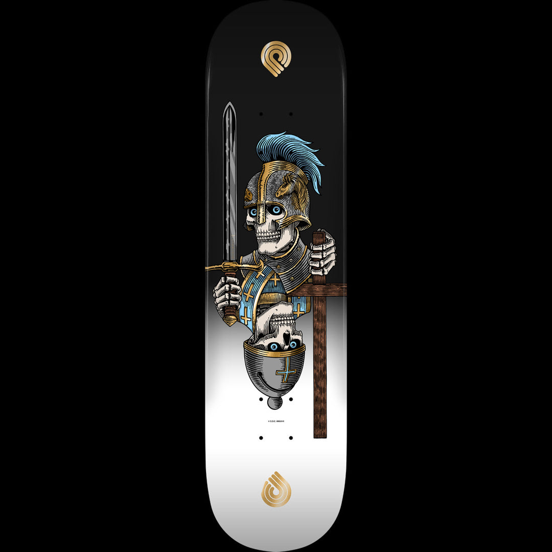 Powell Peralta Dan Corrigan Chess Skulls Gold Foil Mini 7.7 x 30 inch skateboard deck