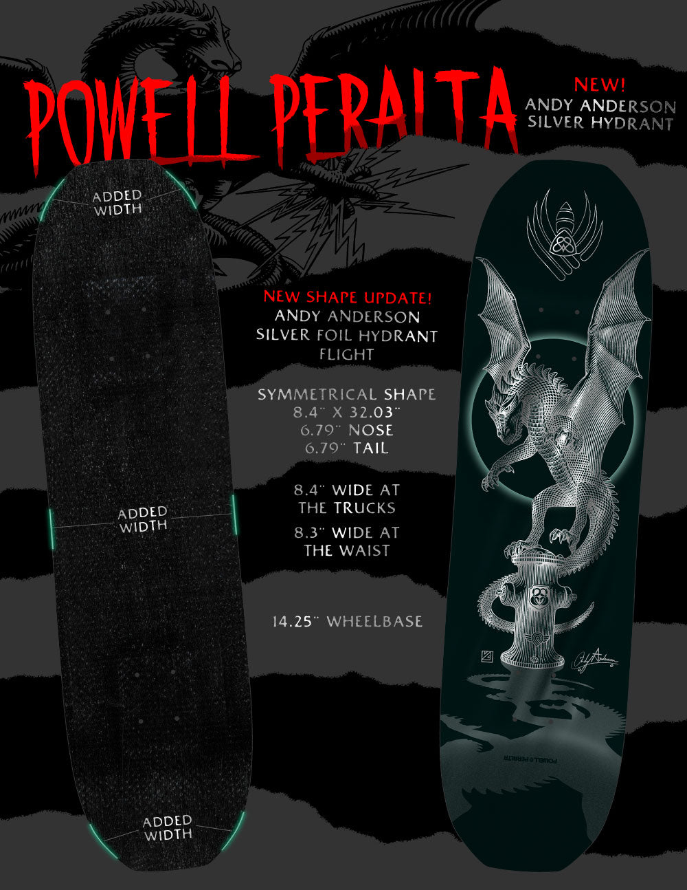 Powell Peralta Pro Andy Anderson Hydrant Silver Foil Flight 8.4