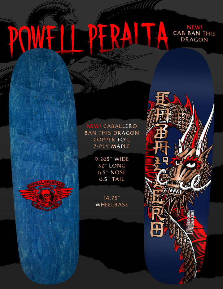 Powell Peralta Steve Caballero Ban This Navy/Copper Foil Skateboard Deck