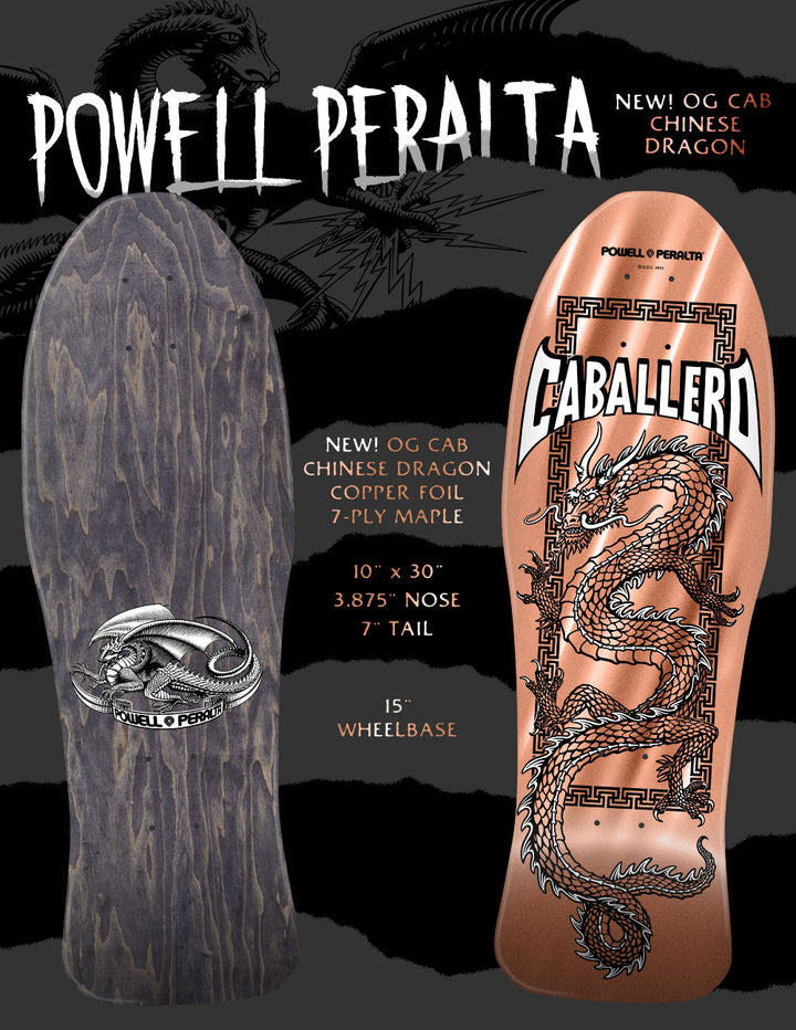 Powell Peralta Caballero Chinese Dragon Copper Foil 10" Skateboard Deck