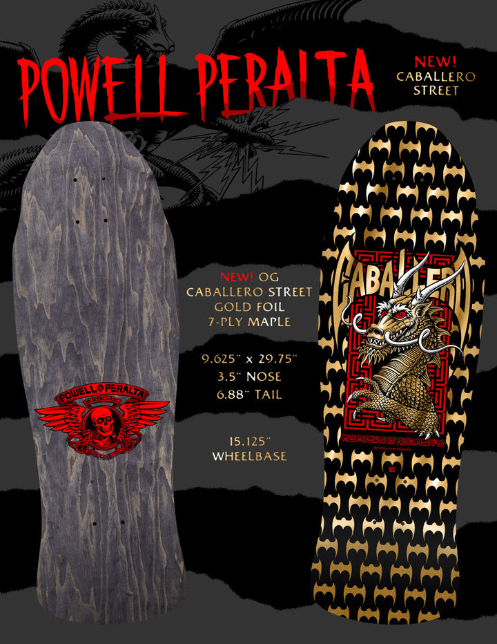 Powell Peralta Steve Caballero Street Dragon DNB Black/Gold Foil 9.625" Skateboard Deck
