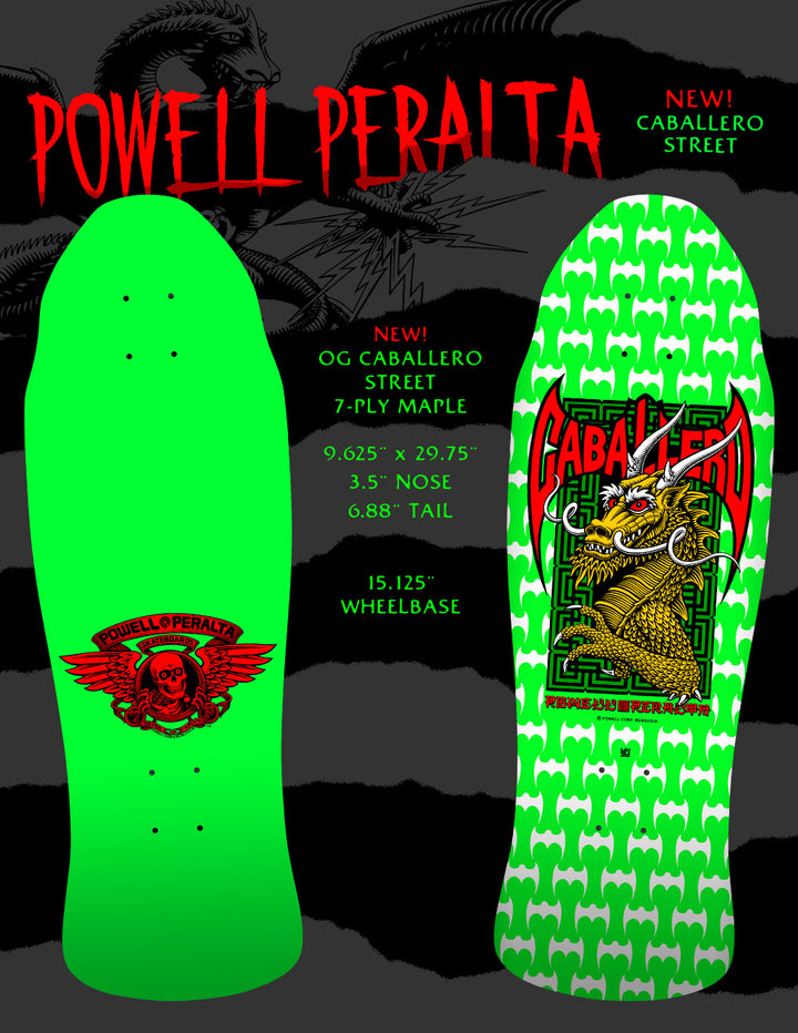 Powell Peralta Steve Caballero Street Dragon DNB Green 9.625" Complete Skateboard