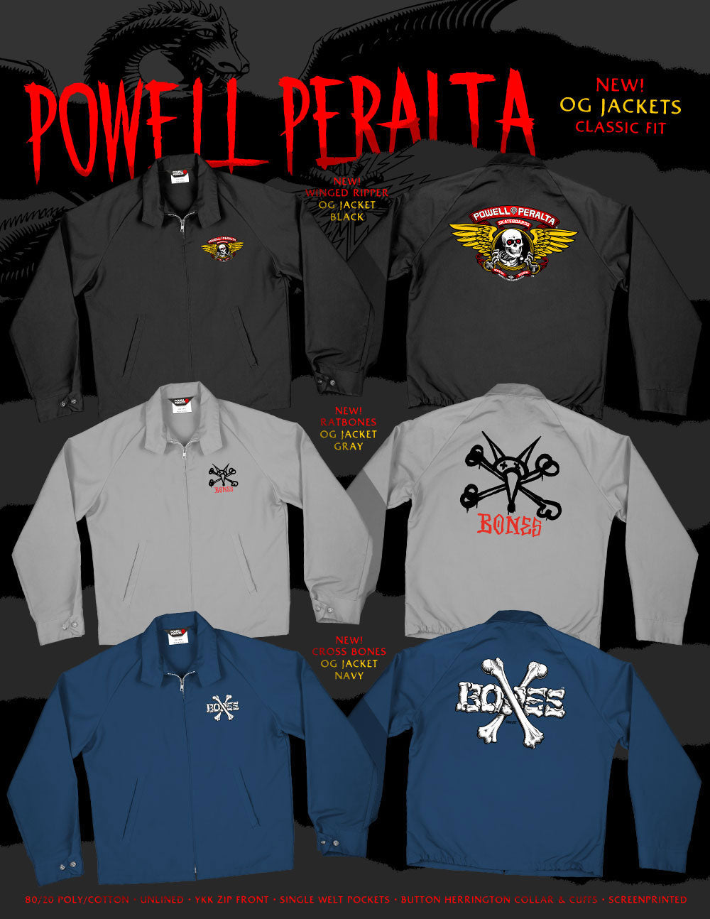 Pre-Order* Powell Peralta Winged Ripper Black Gas Jacket – The