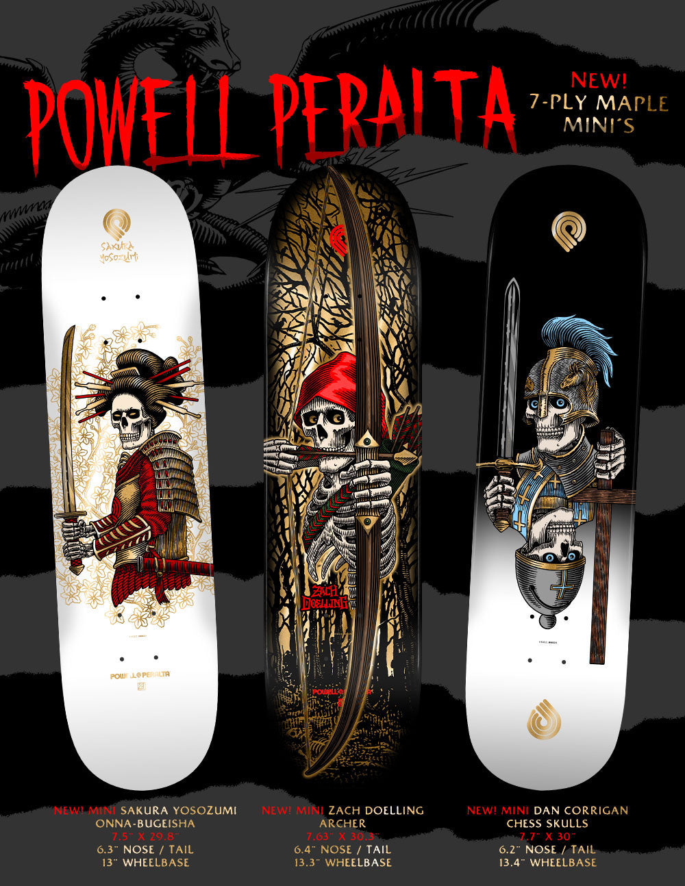 Powell Peralta Zach Doelling Archer Mini 7.63" Skateboard Deck