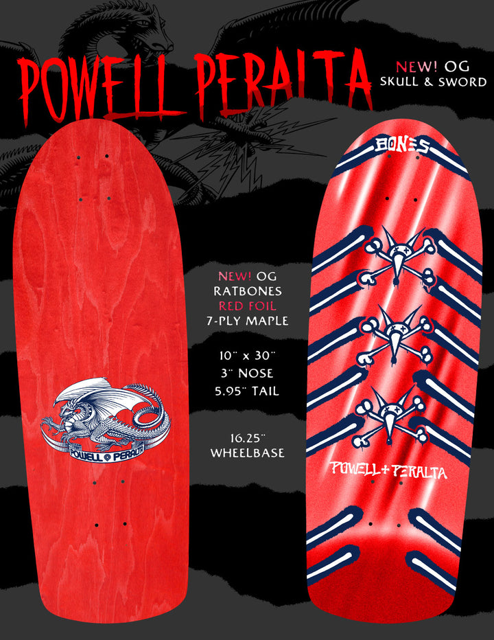Powell Peralta OG Vato Rat Bones Red Foil 10" Skateboard Deck