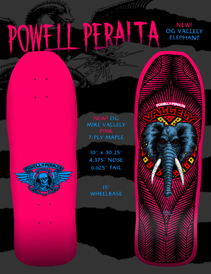 *Pre-Order* Powell Peralta Mike Vallely Elephant Pink [Autographed] Skateboard Deck