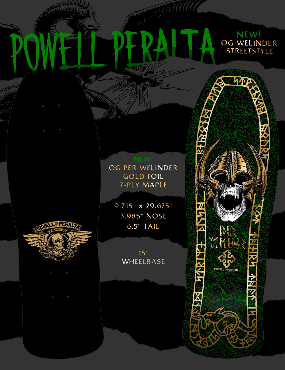 Powell Peralta Welinder Streetstyle Gold Foil 9.62" Skateboard Deck