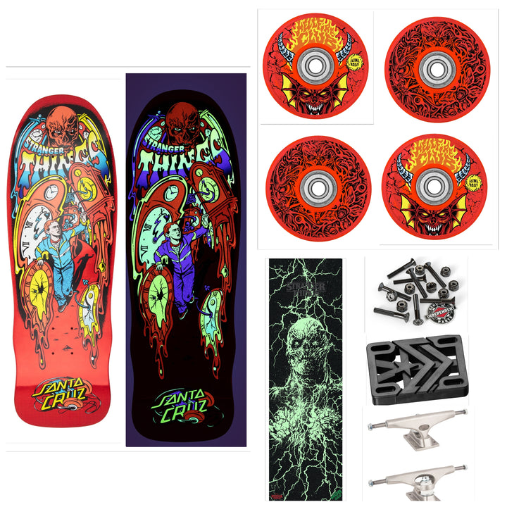 SANTA CRUX x STRANGER THINGS GRABKE MAX MELTING CLOCK 9.7" COMPLETE SKATEBOARD DECK