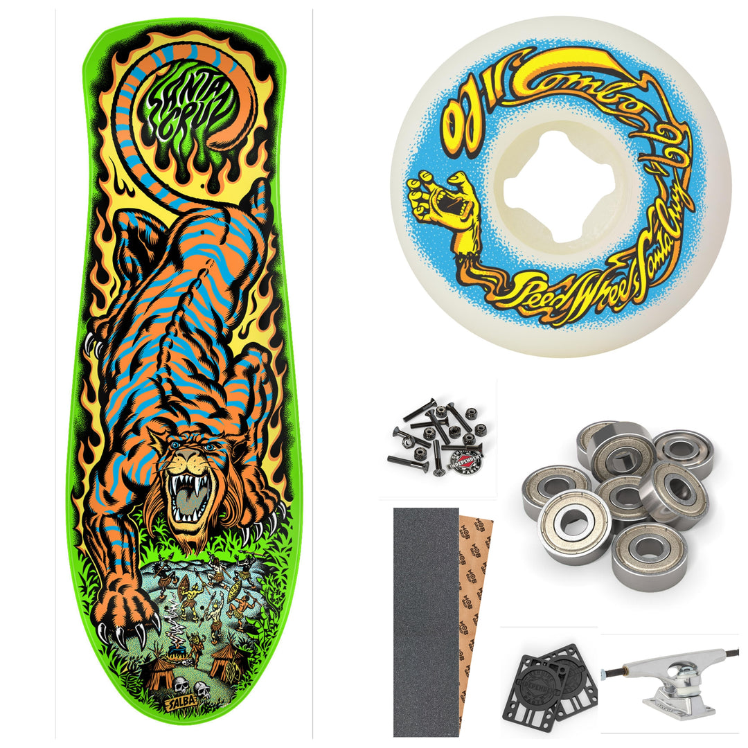 Santa Cruz Salba Tiger Lime Dip 10.3" Complete Skateboard