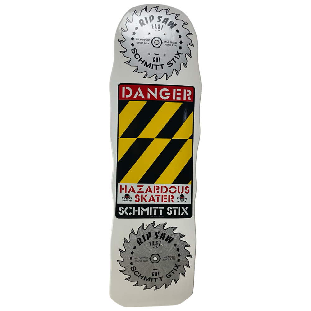 Schmitt Stix Danger Saw skateboard deck alternate colorway