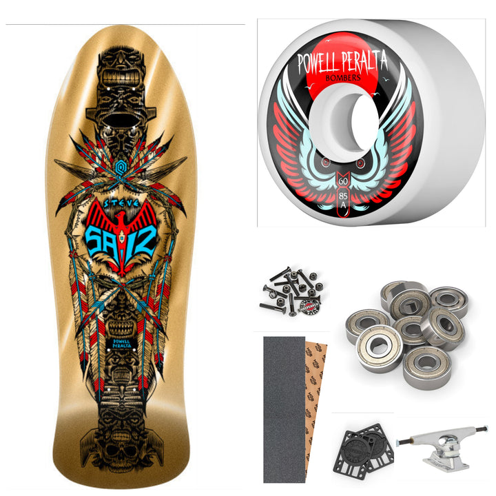 Powell Peralta Steve Saiz Totem Gold Foil 10" Complete Skateboard