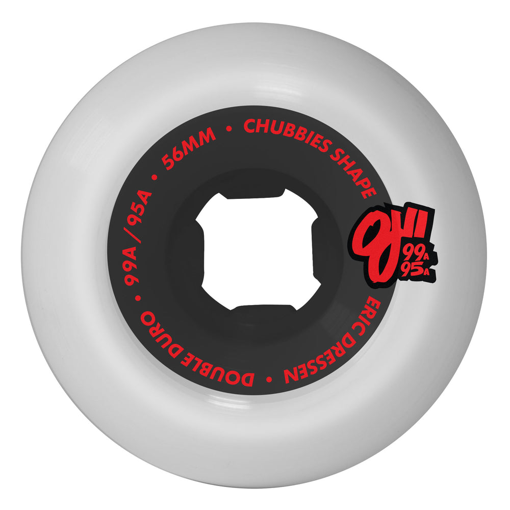 OJ Eric Dressen Rose Skull Double Duro Chubbies 56mm 99/95a Skateboard Wheels
