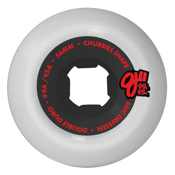 OJ Eric Dressen Rose Skull Double Duro Chubbies 56mm 99/95a Skateboard Wheels