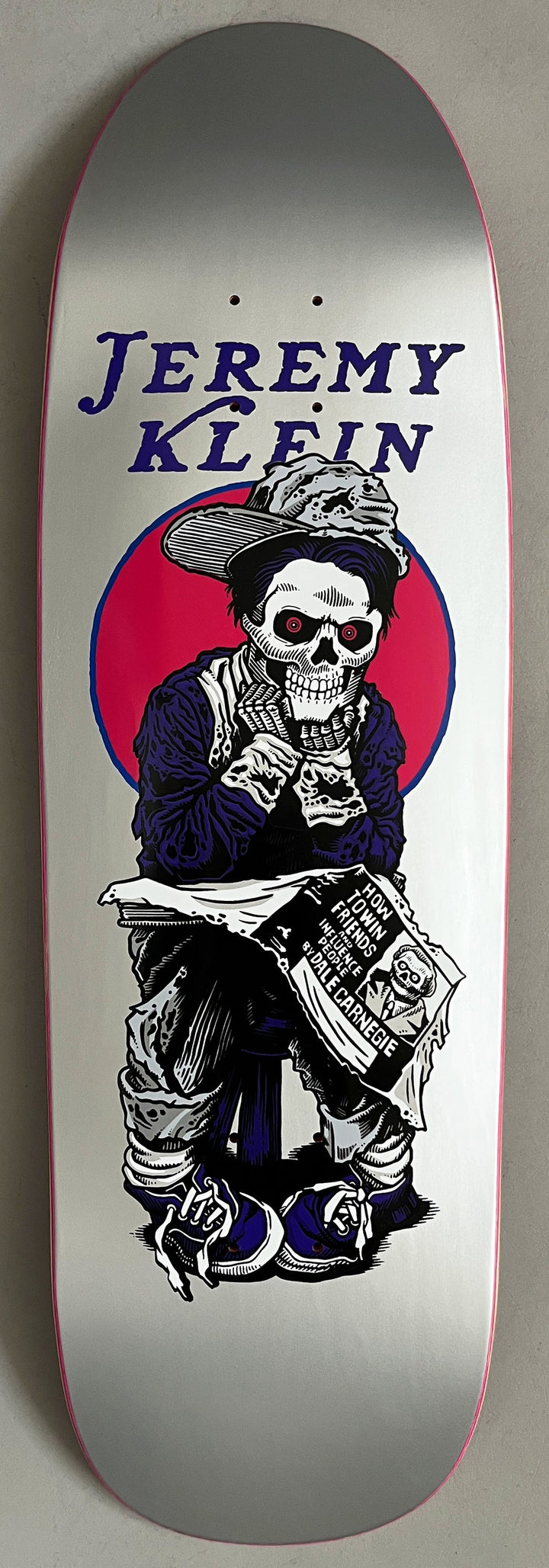 Jk Industries Jeremy Klein "black eye kid skull" Metallic Silver 9.5" Skateboard Deck