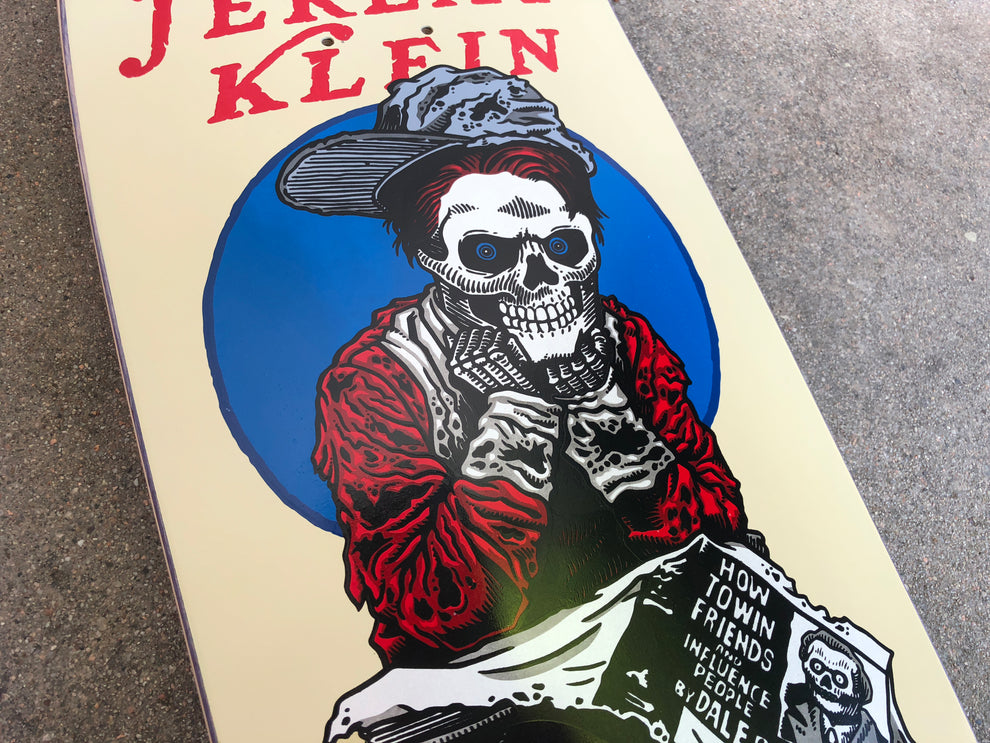 Jk Industries Jeremy Klein "black eye kid skull" 9.5" Skateboard Deck