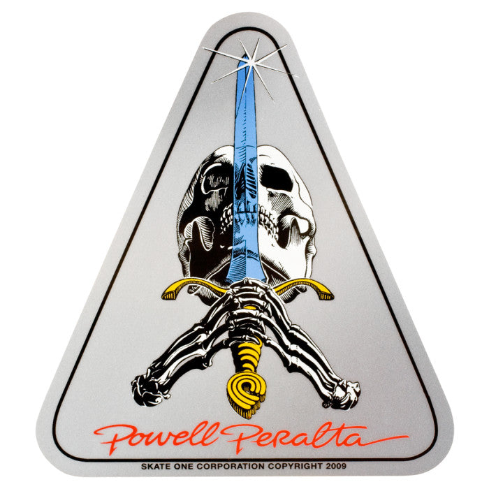 Powell Peralta Skull Sword Triangle Skateboard Sticker – The Dark