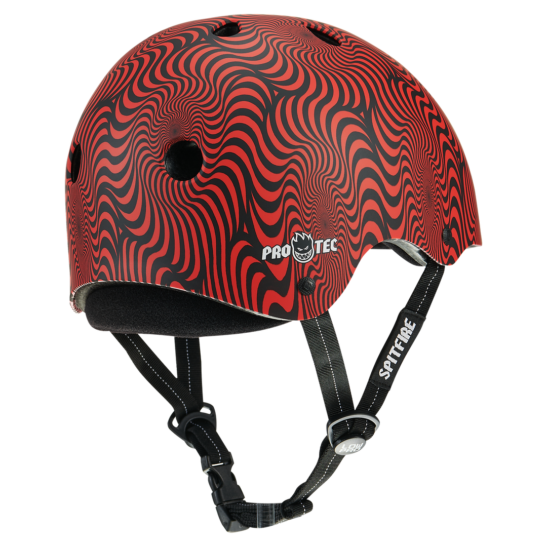 Pro-Tec x Spitfire LOW PRO (Red Swirl) Certified Helmet