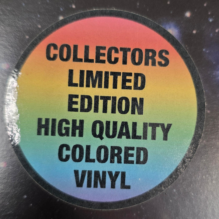 Vinyl record with a label indicating collectors' limited edition high quality colored vinyl.