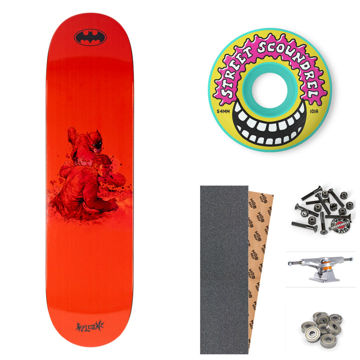 WELCOME X BATMAN "KNOCKOUT" 8.25" COMPLETE SKATEBOARD