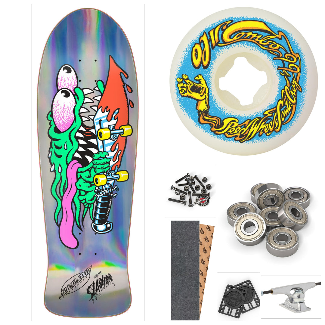 SANTA CRUZ SLASHER SILVER FOIL 10.1" COMPLETE SKATEBOARD