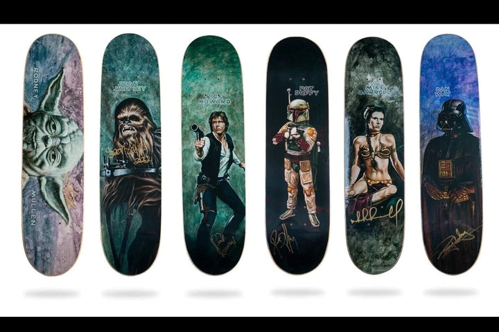 Plan B x Star Wars LTD 6x Skateboard Deck Set Signed by Howard, Way, Duffy, Sheffey, Mullen, and Carroll
